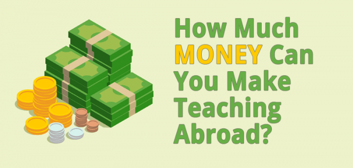 how much money teaching abroad esl teacher salary