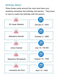 birthday match game worksheet all esl