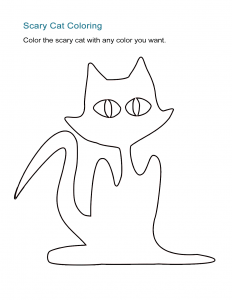 Scary Cat Coloring Sheet