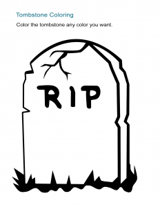 Tombstone Coloring Sheet