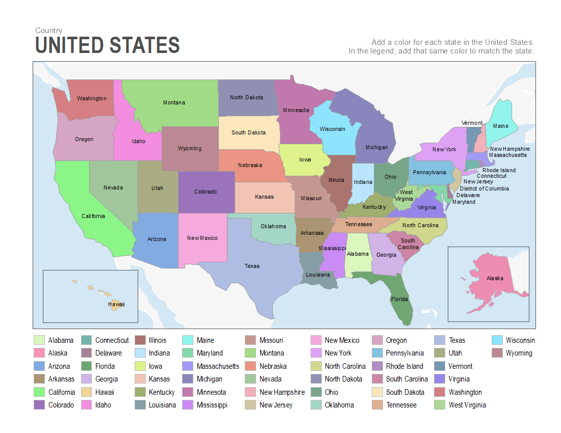 Free Pprintable Map Of Usa With States Labeled