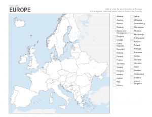 europe coloring printable blank map