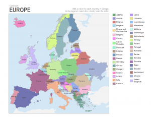 europe coloring printable blank map labels