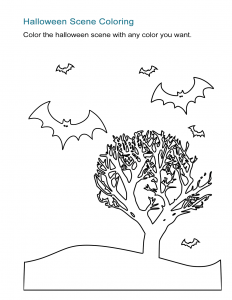 Halloween Landscape Coloring Sheet