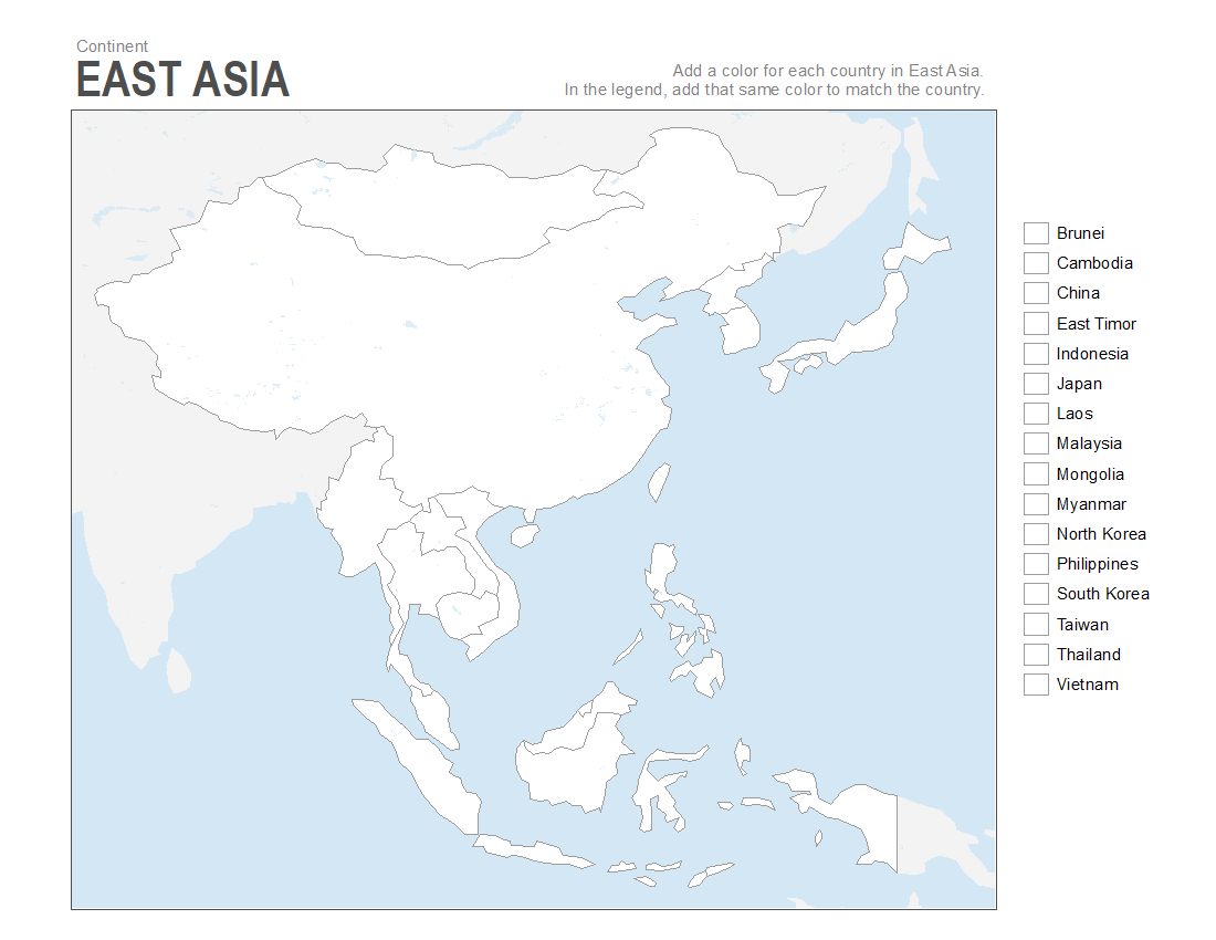 blank world map with countries color