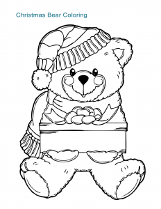 Christmas Bear Coloring Sheet