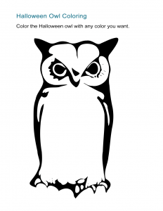 Halloween Owl Coloring Sheet