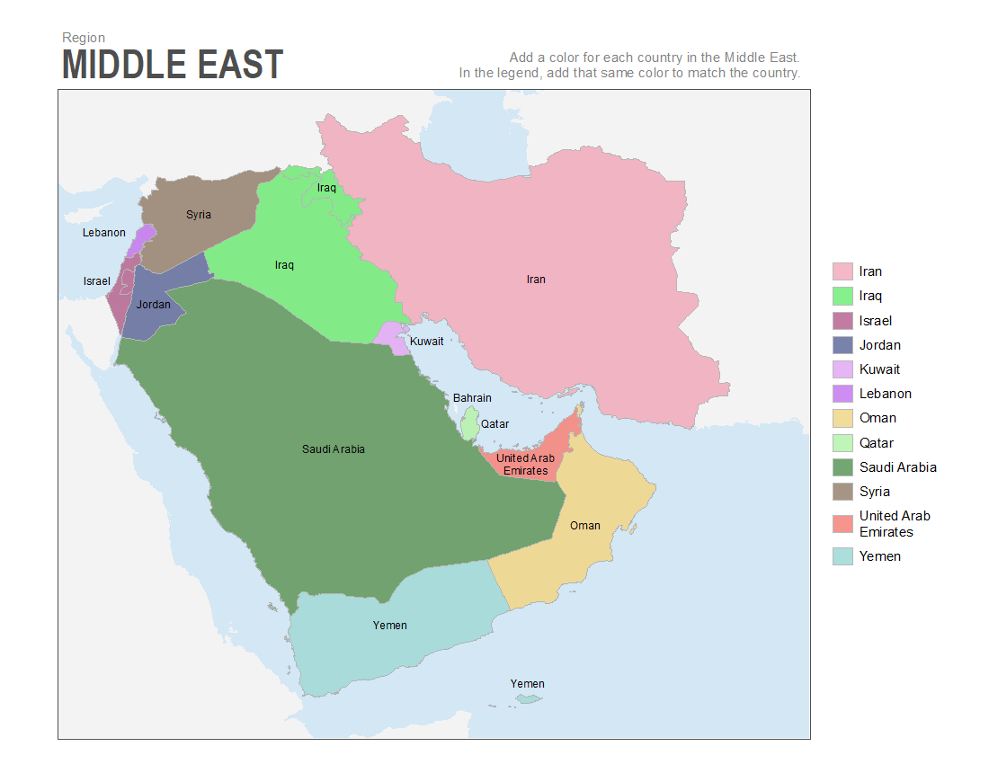 blank map of europe and middle east