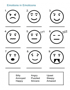 Adjectives to Describe Feeling - Emoticon Emotions Worksheet