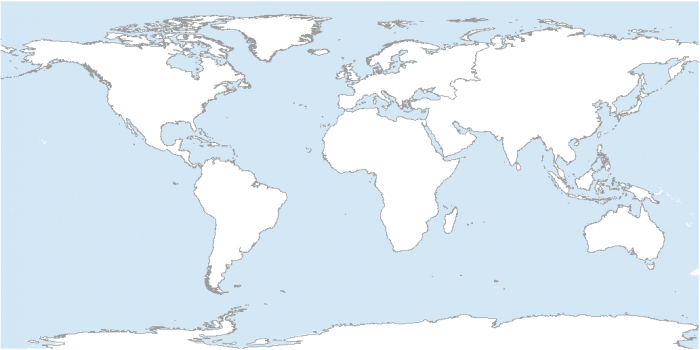 physical map of world with continents