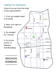 Directions in the City Worksheet / Worksheet - ESL Directions Activities