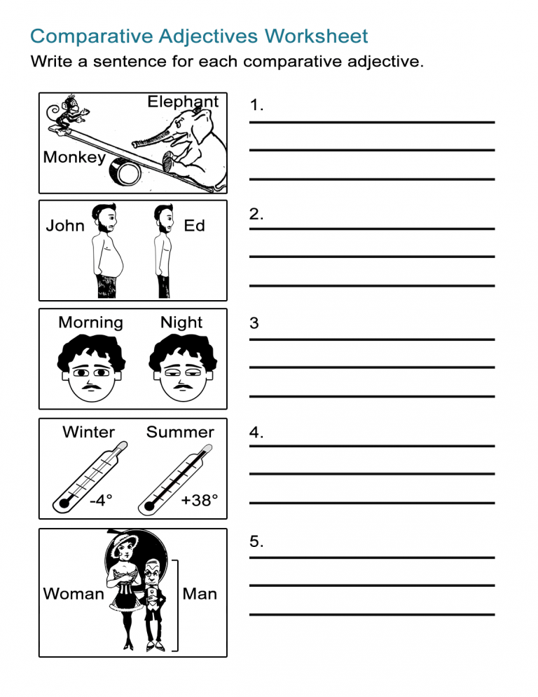 comparative adjectives worksheet grade 7