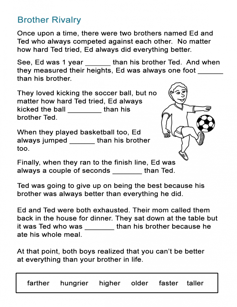 Short Story With Adjectives For Grade 1