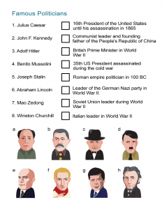 Famous Politicians Worksheet