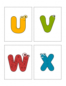 Flashcards Printables U to X