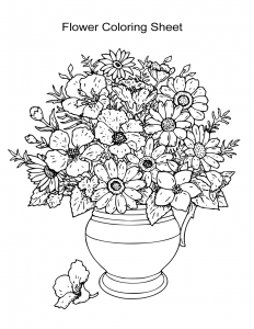 detailed flower coloring pages for adults