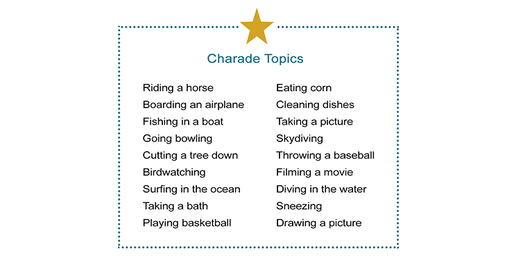 Group Charades Ideas Worksheet All Esl