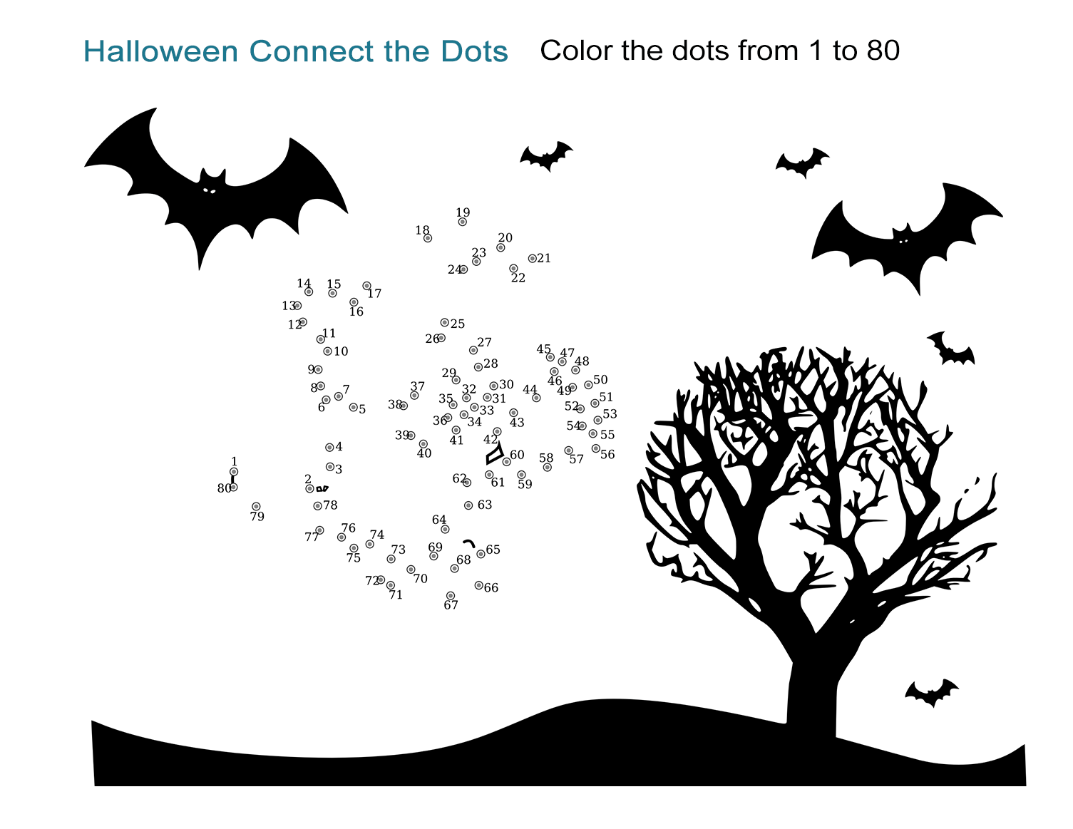 Halloween Connect The Dots Worksheet ALL ESL