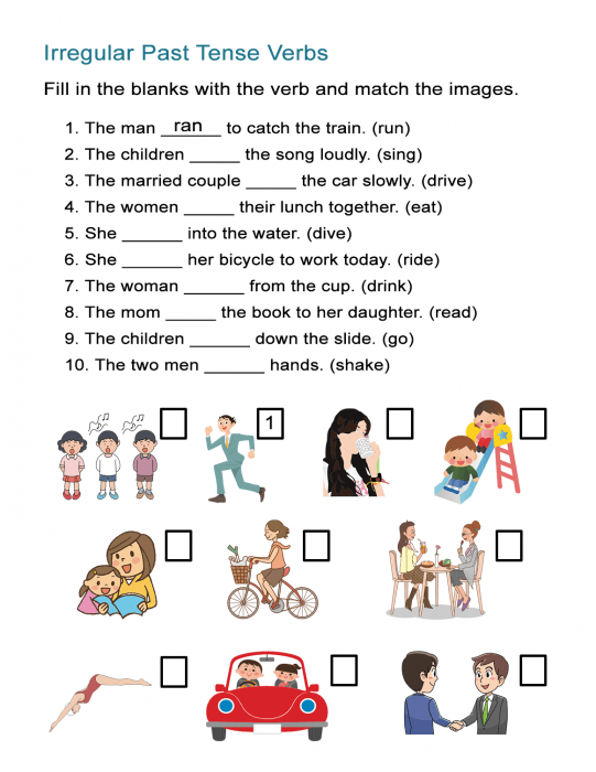 Irregular Past Tense Worksheet Kindergarten