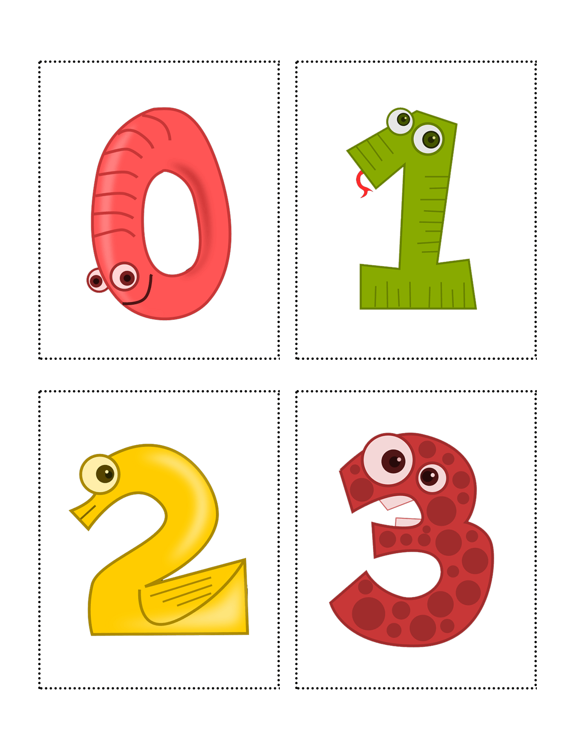 Free Animal Number Flashcards From 1 to 10 ALL ESL