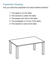 Preposition Drawing -Draw the Preposition