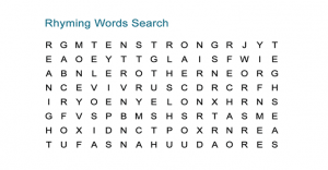 Rhyming Word Search Puzzle: Find the Rhyme Words
