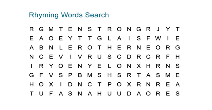 Rhyming Word Search Puzzle