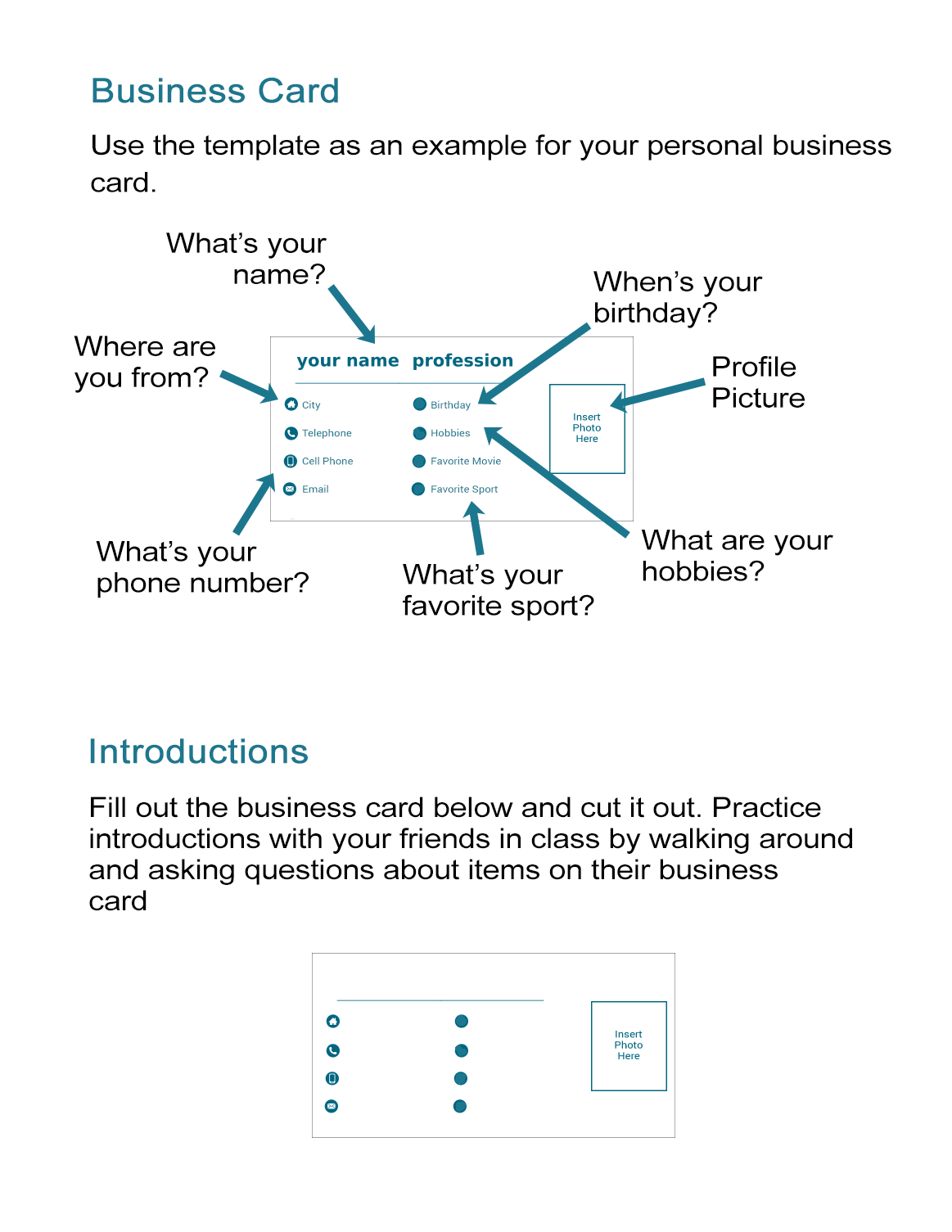 introducing yourself examples