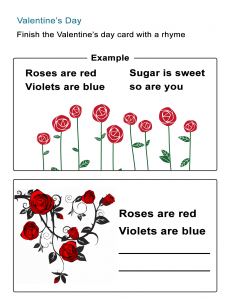 Poem Worksheet - Valentine's Day Card