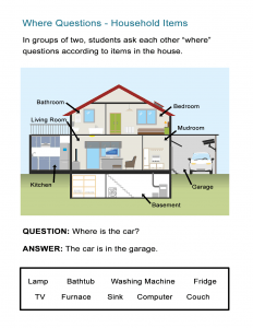 Where Questions Household Items