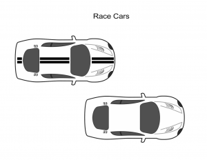 Race cars coloring page